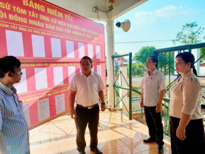 THƯỜNG TRỰC ĐẢNG ỦY VÀ THƯỜNG TRỰC HĐND XÃ PHÚ NGHĨA GIÁM SÁT CÔNG TÁC CHUẨN BỊ BẦU CỬ TẠI CÁC ĐƠN VỊ BẦU CỬ TRÊN ĐỊA BÀN XÃ