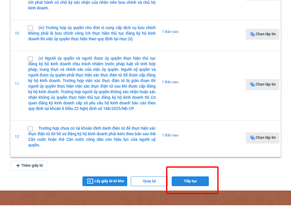 Xem lại hồ sơ trước khi thanh toán