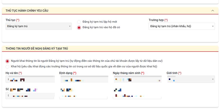 Hướng dẫn nhập hộ tạm trú đã có