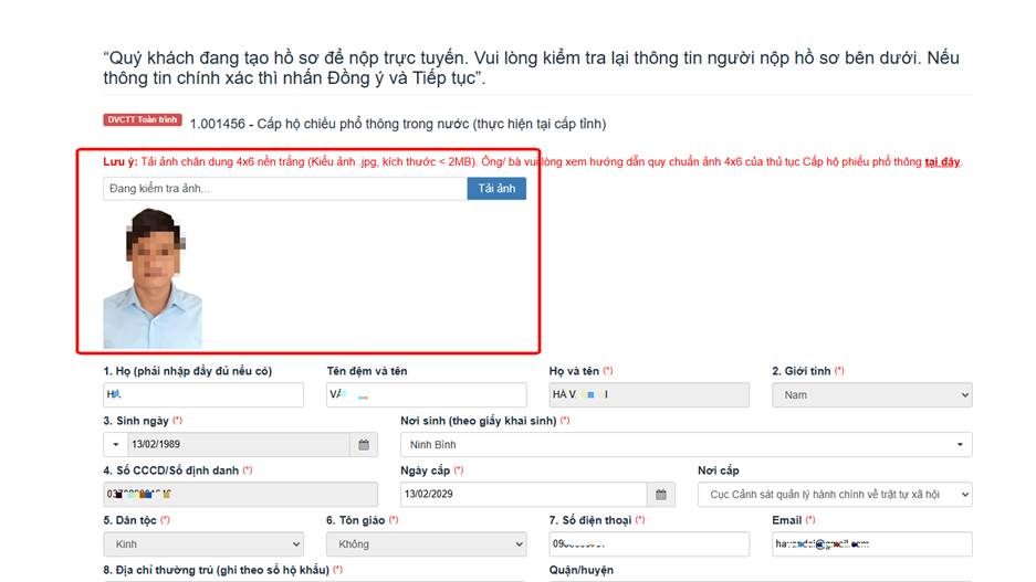 Tải ảnh chân dung