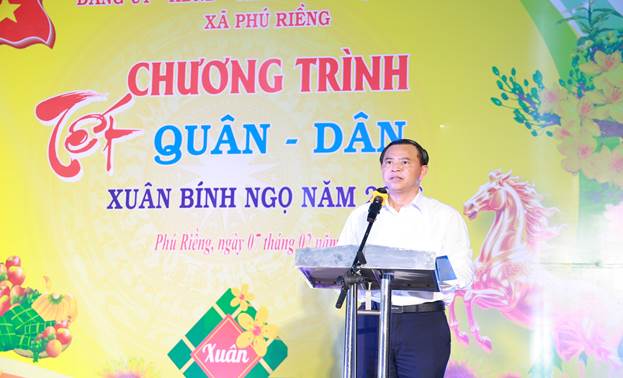 Phó Bí thư Đảng ủy, Chủ tịch UBND xã Nguyễn Danh Tùng phát biểu
