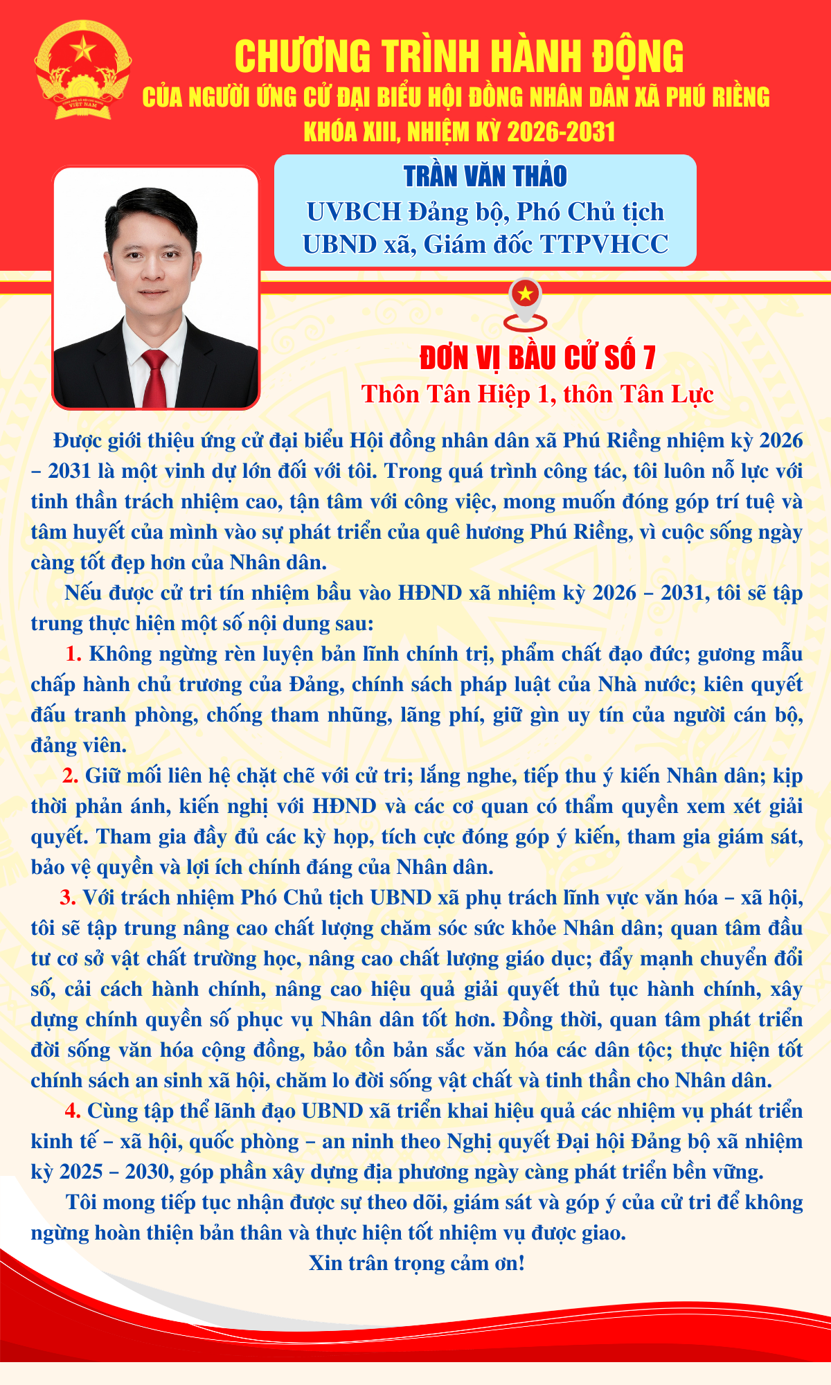 Chương trình hành động ông Trần Văn Thảo