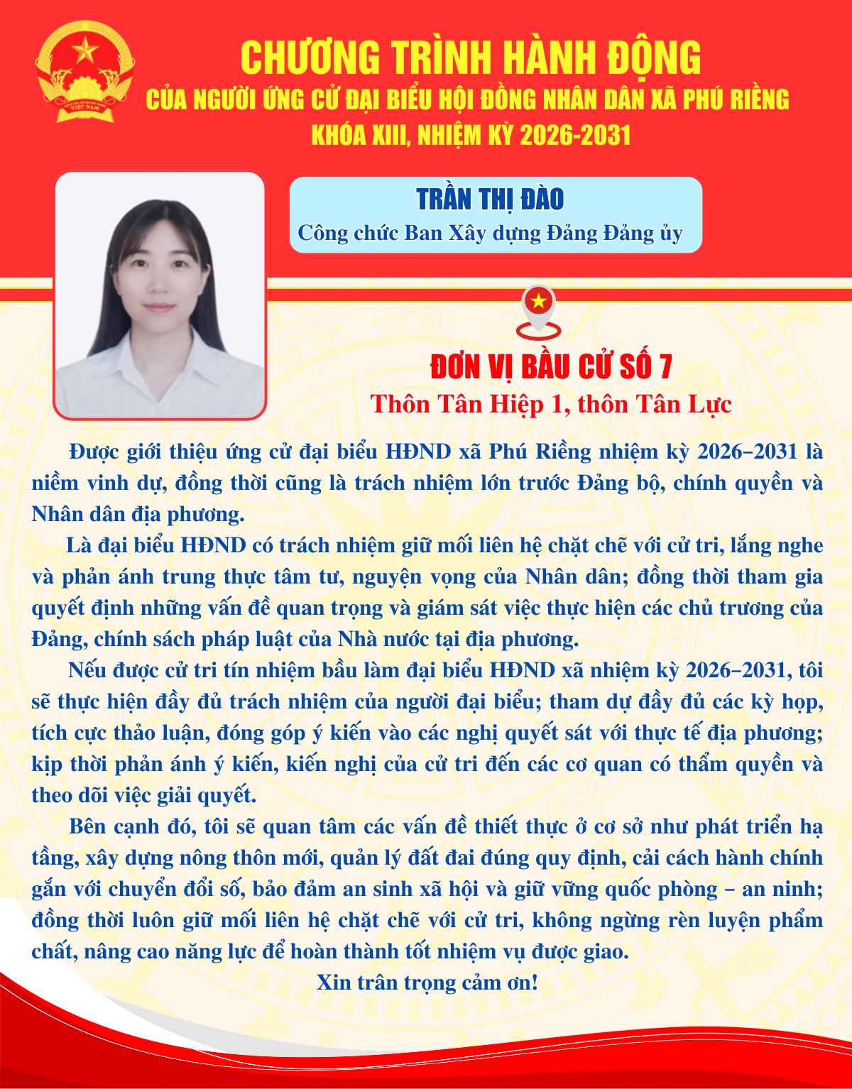 Chương trình hành động bà Trần Thị Đào