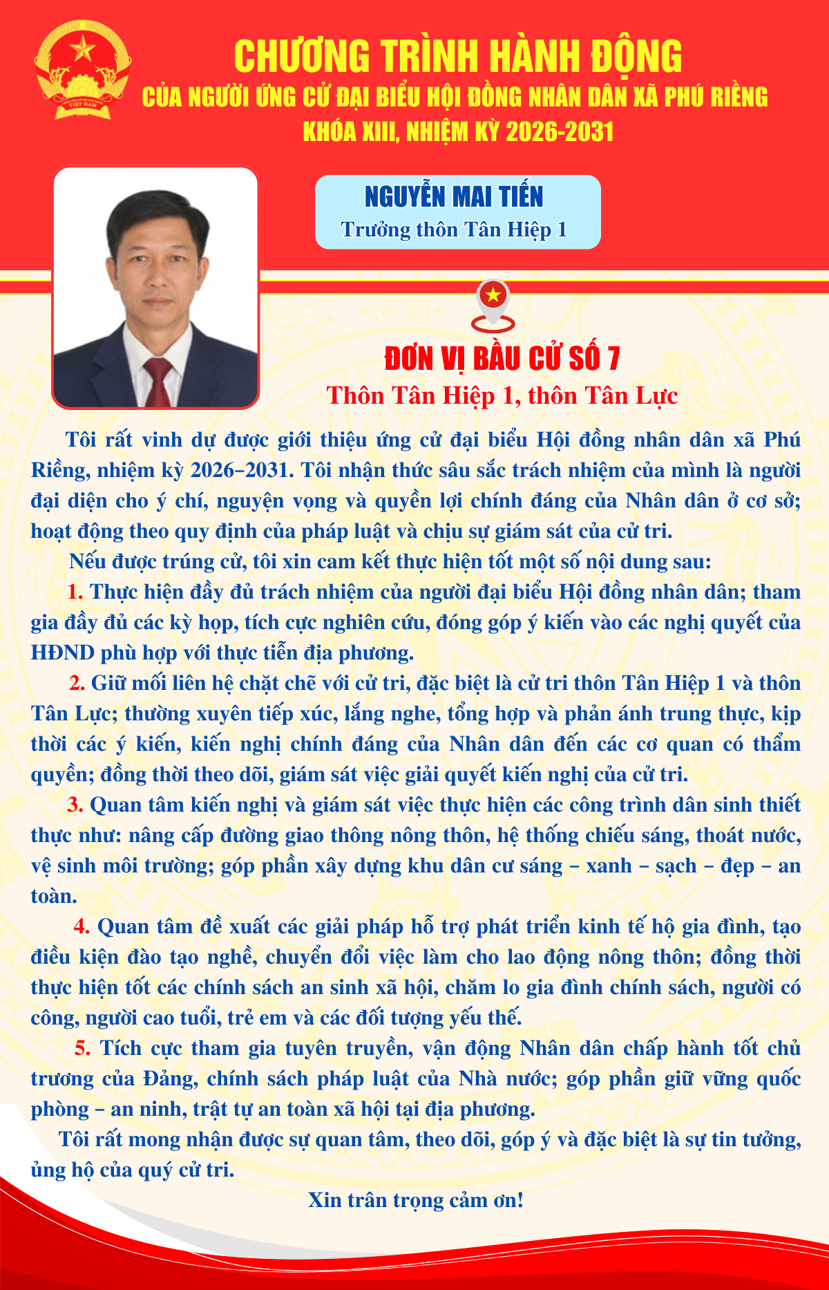 Chương trình hành động ông Nguyễn Mai Tiến