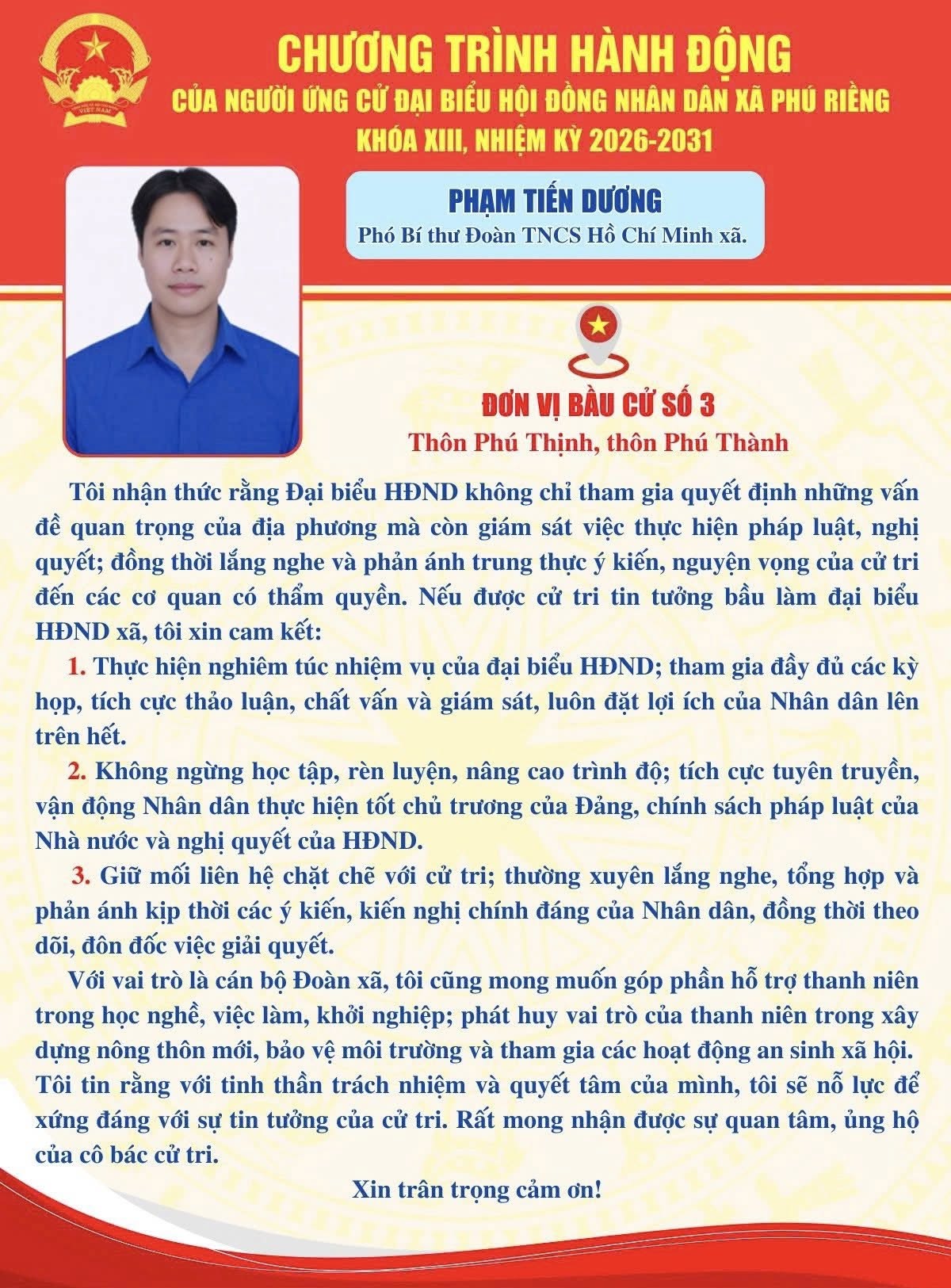 Chương trình hành động ông Phạm Tiến Dương