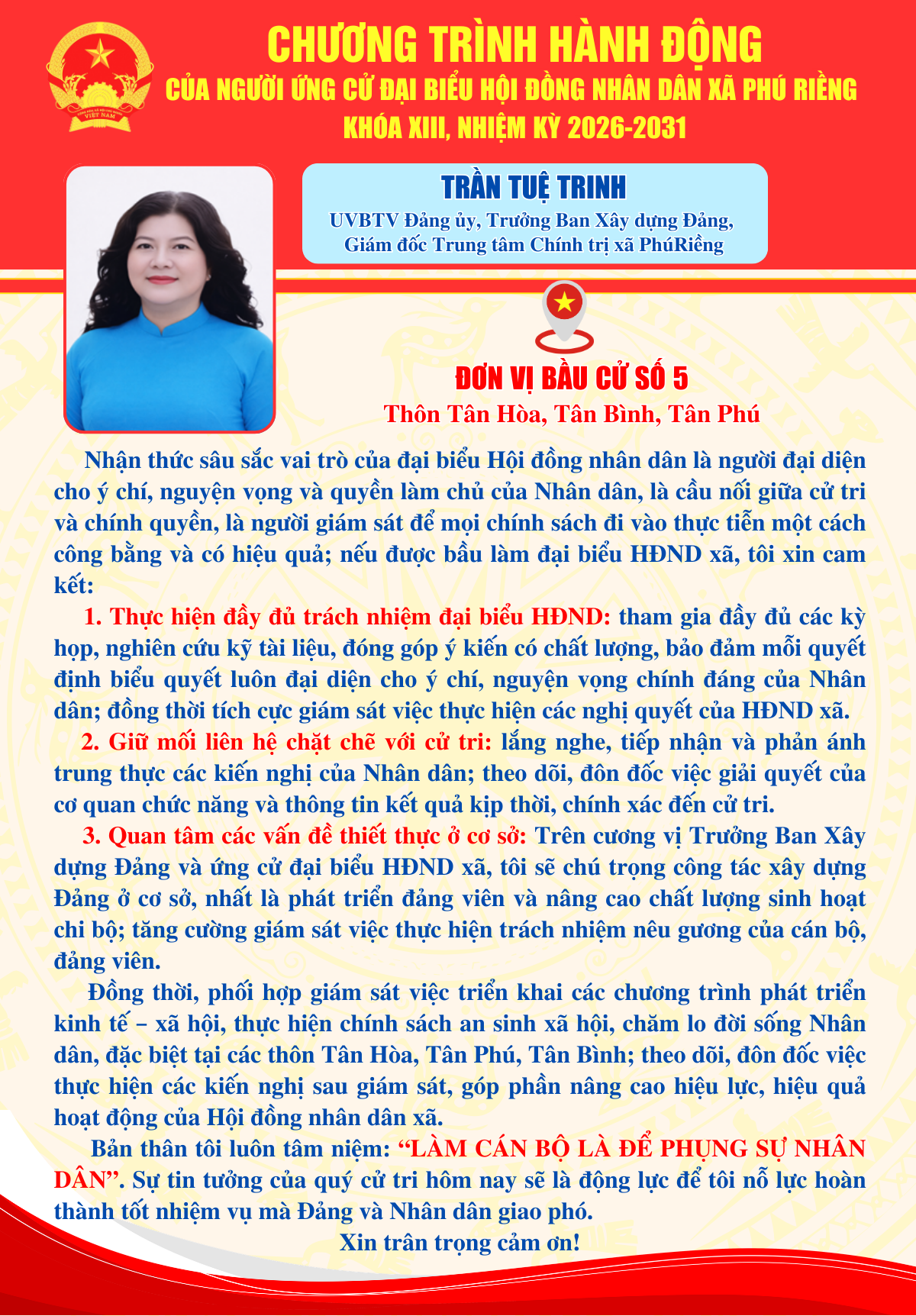 Chương trình hành động bà Trần Tuệ Trinh