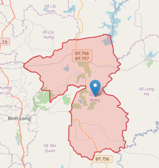 Hình 2: Bản đồ hành chính xã Tân Hưng, tỉnh Đồng Nai – Nguồn: TinhthanhVN