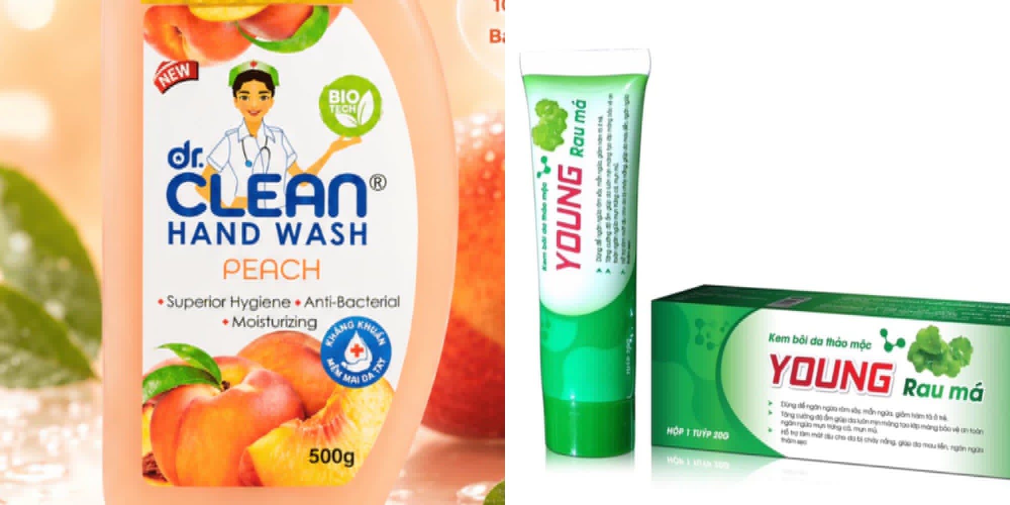 ''A bottle of liquid and tube of toothpaste
Description automatically generated''