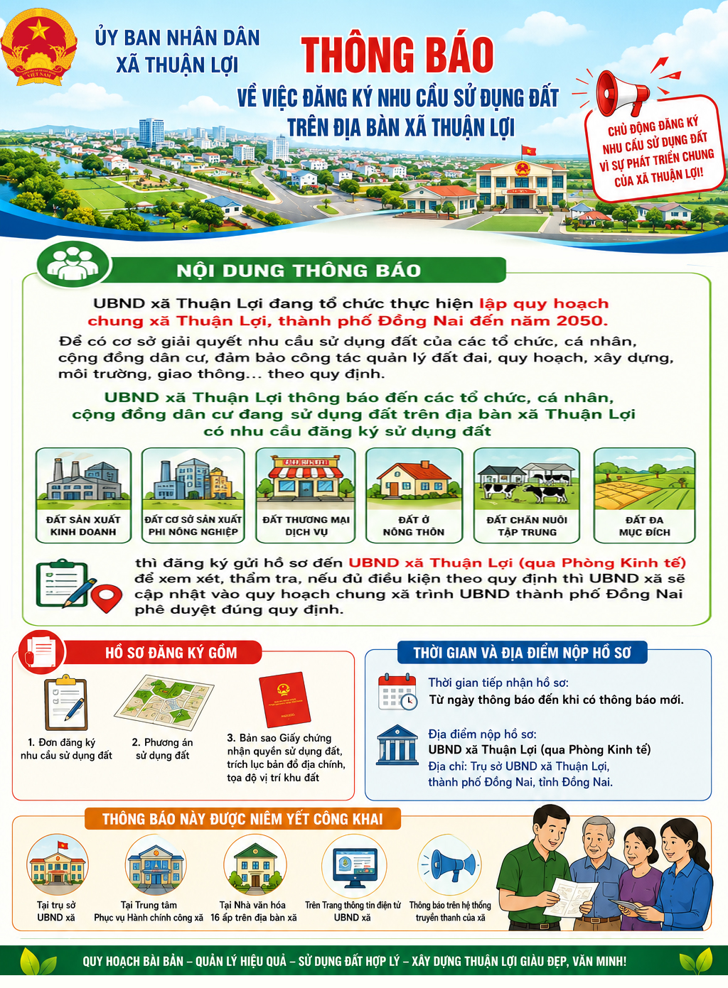 THÔNG BÁO ĐK NHU CẦU SỬ DỤNG ĐẤT