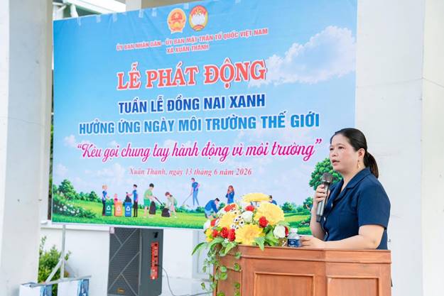 Có thể là hình ảnh về văn bản cho biết 'ỦY BAN NHÂN DÂN ÚY BAN MẬT TRẬN TỔ QUỐC VIỆT NAM XA XUÂN THÀNH LỄ PHÁT ĐỘNG TUẦN LỄ ĐỒNG NAI XANH HƯỞNG ỨNG NGÀY MÔI TRƯỞNG THẾ GIỚI 'Keи gọi chung tay hành động vì môi trường' Xuân Thành, ngày 13 tháng 6 năm 2026 SE'