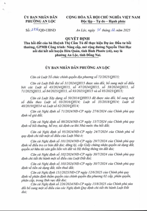 Thu hồi đất của bà Huỳnh Thị Cẩm Tú để thực hiện Dự án