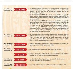 Chi tiết các mốc bầu cử đại biểu Quốc hội khóa XVI, đại biểu HĐND các cấp nhiệm kỳ 2026-2031