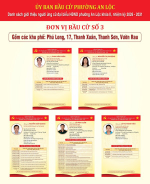 TRÂN TRỌNG GIỚI THIỆU TIỂU SỬ TÓM TẮT CỦA CÁC ỨNG CỬ VIÊN ĐẠI BIỂU HỘI ĐỒNG NHÂN DÂN PHƯỜNG AN LỘC KHOÁ II, NHIỆM KỲ 2026-2031.