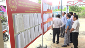 BAN BẦU CỬ ĐẠI BIỂU HĐND TỈNH - ĐƠN VỊ BẦU CỬ SỐ 28 KIỂM TRA CÔNG TÁC CHUẨN BỊ BẦU CỬ TẠI PHƯỜNG AN LỘC