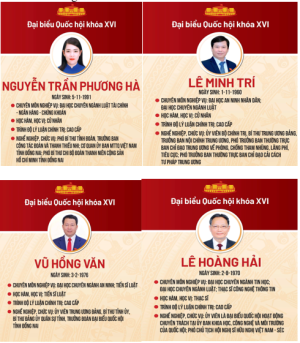 Danh sách chính thức 18 đại biểu trúng cử đại biểu Quốc hội khóa XVI - Tỉnh Đồng Nai