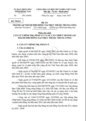 TỔ CHỨC LẤY Ý KIẾN NHÂN DÂN ĐỐI VỚI ĐỀ ÁN THÀNH LẬP THÀNH PHỐ ĐỒNG NAI TRỰC THUỘC TRUNG ƯƠNG