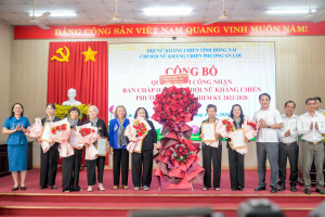 PHƯỜNG AN LỘC CÔNG BỐ QUYẾT ĐỊNH CÔNG NHẬN BAN CHẤP HÀNH CHI HỘI NỮ KHÁNG CHIẾN NHIỆM KỲ 2023 - 2028