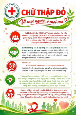 CHÀO MỪNG ĐẠI HỘI ĐẠI BIỂU HỘI CHỮ THẬP ĐỎ PHƯỜNG AN LỘC LẦN THỨ I, NHIỆM KỲ 2026-2031