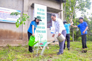 HỘI LIÊN HIỆP PHỤ NỮ PHƯỜNG AN LỘC RA QUÂN TRỒNG 300 CÂY GIÁNG HƯƠNG