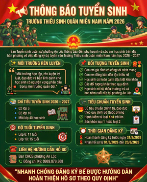 THÔNG BÁO TUYỂN SINH TRƯỜNG THIẾU SINH QUÂN MIỀN NAM NĂM 2026 🇻🇳