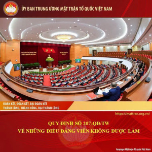 QUY ĐỊNH SỐ 207-QĐ/TW VỀ NHỮNG ĐIỀU ĐẢNG VIÊN KHÔNG ĐƯỢC LÀM