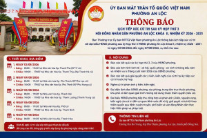 KÍNH MỜI TOÀN THỂ CỬ TRI TRÊN ĐỊA BÀN PHƯỜNG AN LỘC THAM DỰ HỘI NGHỊ TIẾP XÚC CỬ TRI SAU KỲ HỌP THỨ 3 HĐND PHƯỜNG AN LỘC NHIỆM KỲ 2026-2031