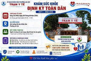 THÔNG BÁO KHÁM SỨC KHỎE ĐỊNH KỲ TOÀN DÂN - ĐỢT 1 NĂM 2026