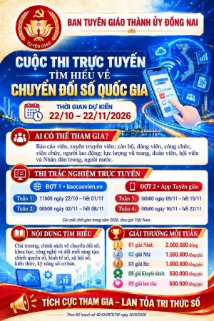 PHÁT ĐỘNG CUỘC THI TRỰC TUYẾN TÌM HIỂU VỀ CHUYỂN ĐỔI SỐ QUỐC GIA!