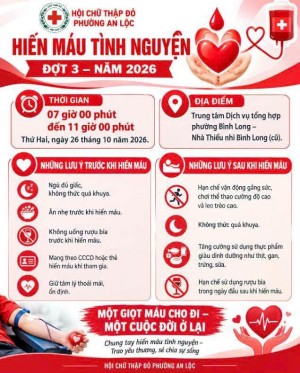 THÔNG BÁO THAM GIA HIẾN MÁU TÌNH NGUYỆN ĐỢT 3 NĂM 2026 ❤️🩸