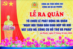 Công an xã An Phước ra quân “Ngày hội toàn dân giao nộp vũ khí, vật liệu nổ, công cụ hỗ trợ và pháo”
