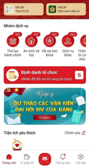 HƯỚNG DẪN THAM GIA GÓP Ý DỰ THẢO VĂN KIỆN ĐẠI HỘI XIV CỦA ĐẢNG TRÊN ỨNG DỤNG VNeID