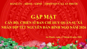 Gặp mặt cán bộ chiến sĩ Ban chỉ huy Quân sự xã nhân dịp Tết Nguyên đán Bính Ngọ năm 202