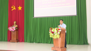 Đ/c Phan Công Minh - PCT.UBND xã phát biểu tại hội nghị