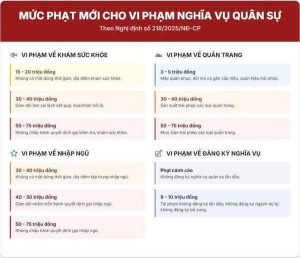 Không chấp hành quyết định gọi nhập ngũ, phạt 50-75 triệu đồng