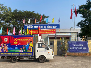 tổ chức xe lưu động tuyên truyền về Đại hội Đảng lần thứ XIV của Đảng đến sâu rộng trong toàn thể Nhân dân