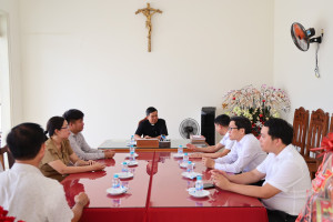 Đoàn lãnh đạo Đảng ủy- HĐND- UBND- MTTQ thăm chúc Tết các cơ sở tôn giáo trên địa bàn xã An Viễn