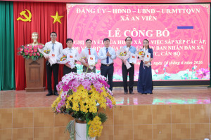 Lễ công bố Nghị quyết về sắp xếp các ấp và Quyết định thành lập các Ấp và công tác nhân sự trên địa bàn xã An Viễn