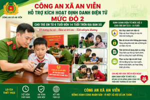 Công an xã An Viễn hỗ trợ kích hoạt định danh mức độ 2 cho trẻ em từ 6 đến 14 tuổi trên địa bàn xã
