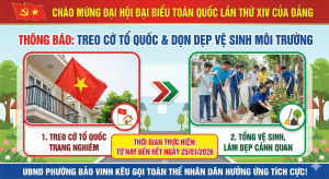 THÔNG BÁO Treo cờ Tổ quốc và dọn dẹp vệ sinh môi trường