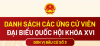 Danh sách các ứng cử viên đại biểu Quốc hội khóa XVI - Đơn vị bầu cử số 3 tỉnh Đồng Nai