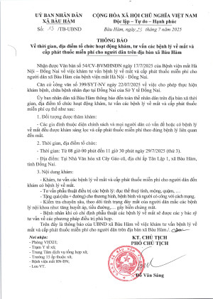 13 tbUBND khám mắt từ thiện