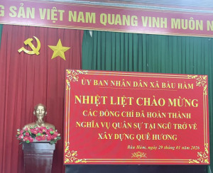 Bàu Hàm: Trang trọng tổ chức lễ đón nhận 40 quân nhân hoàn thành nghĩa vụ quân sự trở về địa phương