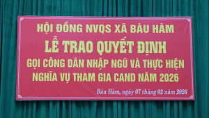 Xã Bàu Hàm tổ chức Lễ phát lệnh gọi nhập ngũ năm 2026