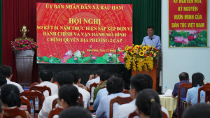 XÃ BÀU HÀM TỔ CHỨC HỘI NGHỊ SƠ KẾT 1 NĂM VẬN HÀNH MÔ HÌNH CHÍNH QUYỀN ĐỊA PHƯƠNG 2 CẤP
