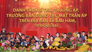 THÔNG BÁO: DANH SÁCH BÍ THƯ, TRƯỞNG ẤP, TRƯỞNG BAN CÔNG TÁC MẶT TRẬN ĐỐI VỚI 05 ẤP MỚI SAU KHI SẮP XẾP TRÊN ĐỊA BÀN XÃ BÀU HÀM