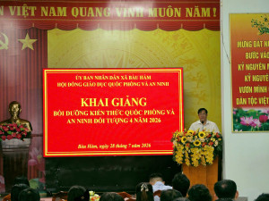 XÃ BÀU HÀM KHAI GIẢNG LỚP BỒI DƯỠNG VÀ CẬP NHẬT KIẾN THỨC QUỐC PHÒNG – AN NINH CHO ĐỐI TƯỢNG 4 NĂM 2026