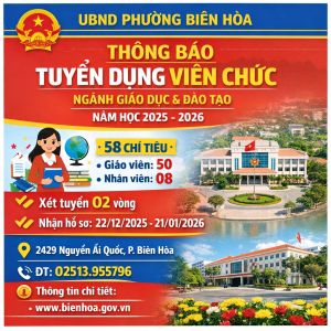 [THÔNG BÁO] TUYỂN DỤNG VIÊN CHỨC NGÀNH GIÁO DỤC VÀ ĐÀO TẠO...