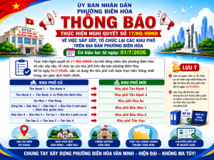 Thông báo thành lập các khu phố mới