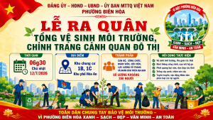 Thông báo về việc tổ chức Lễ ra quân tổng vệ sinh môi trường, chỉnh trang cảnh quan đô thị