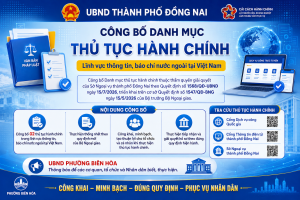 Thông báo về việc công bố Danh mục thủ tục hành chính trong lĩnh vực thông tin, báo chí nước ngoài tại Việt Nam thuộc phạm vi chức năng quản lý của Sở Ngoại vụ tỉnh Đồng Nai